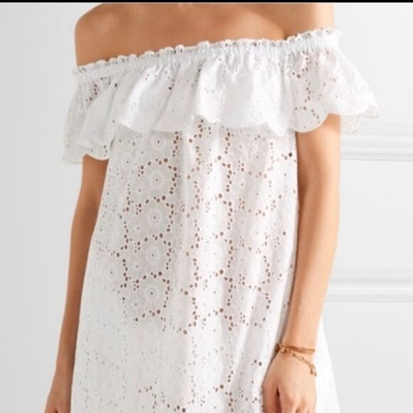 👌TORY BURCH broderie off the shoulder beach Coverup dress🔥 - Picture 3 of 13
